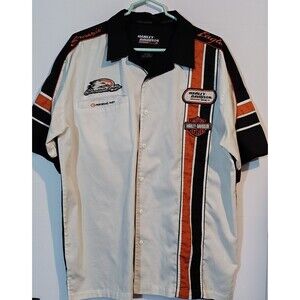 Harley Davidson Racing Screaming Eagle Performance Parts Button Down XL